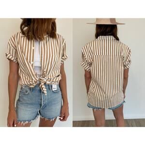 Lusana Riley Shirt US 4 Coastal Preppy Old Money Summer